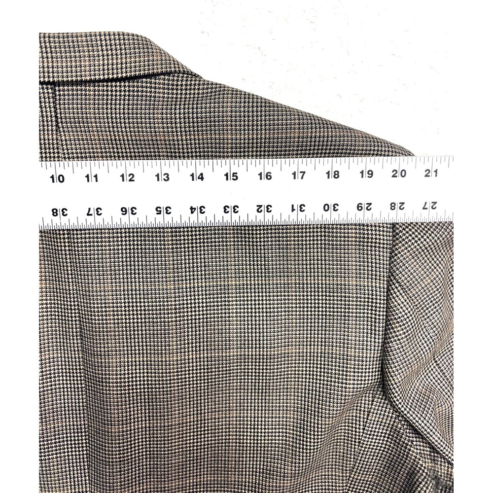 Hickey Freeman 48L Beige Houndstooth Windowpane Madison Blazer Jacket Sport Coat - Picture 11 of 11